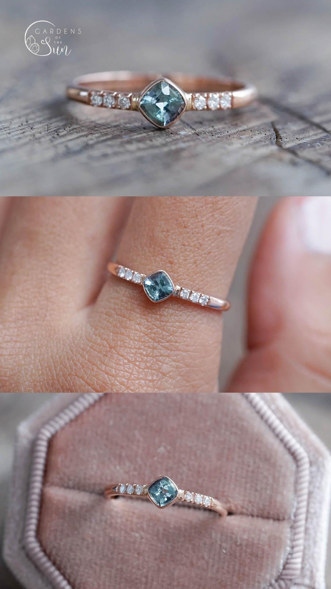 Custom Mermaid Kornerupine Ring in Gold - Gardens of the Sun | Ethical Jewelry