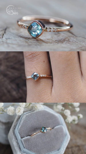 Custom Mermaid Kornerupine Ring in Gold - Gardens of the Sun | Ethical Jewelry
