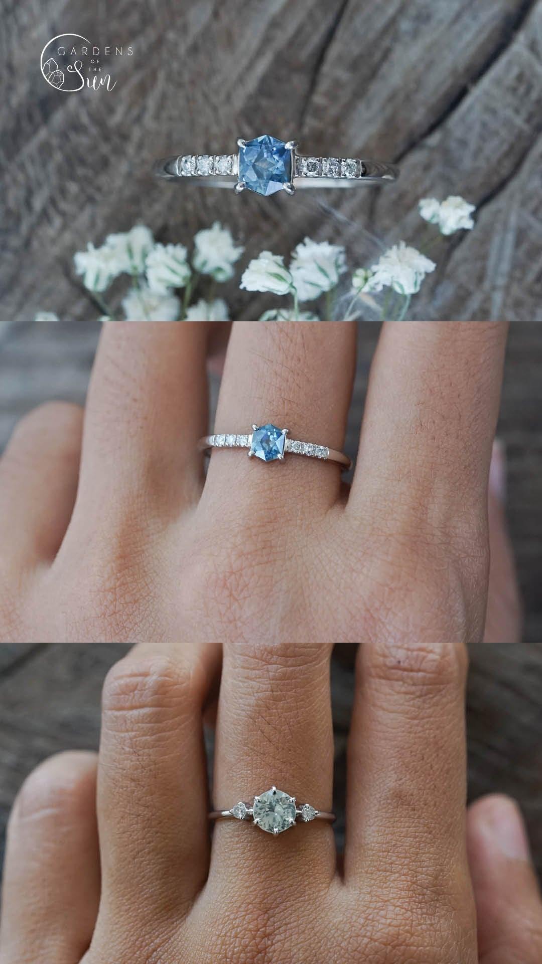 Custom Montana Sapphire Ring in Gold - Gardens of the Sun | Ethical Jewelry