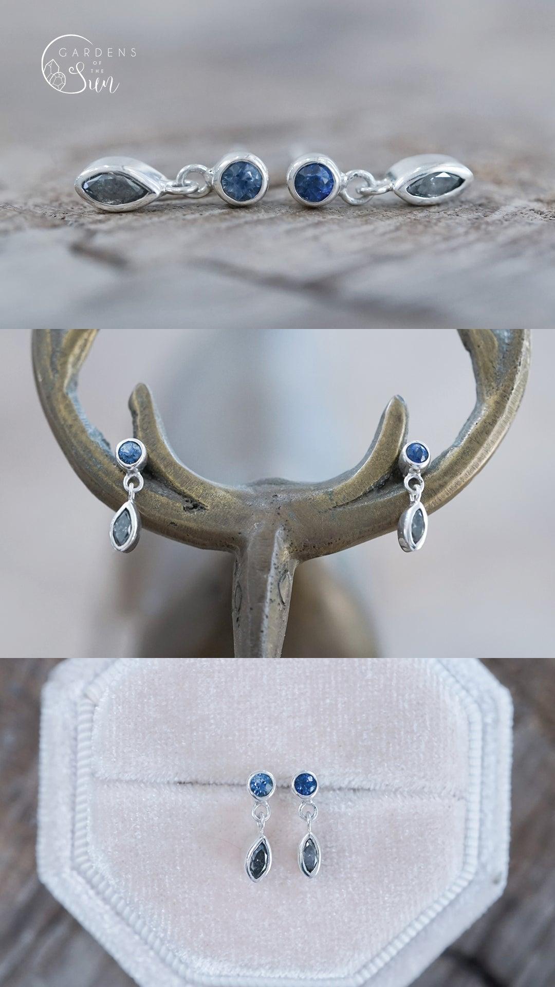 Custom Multi Birthstone Dangling Earrings - Gardens of the Sun | Ethical Jewelry