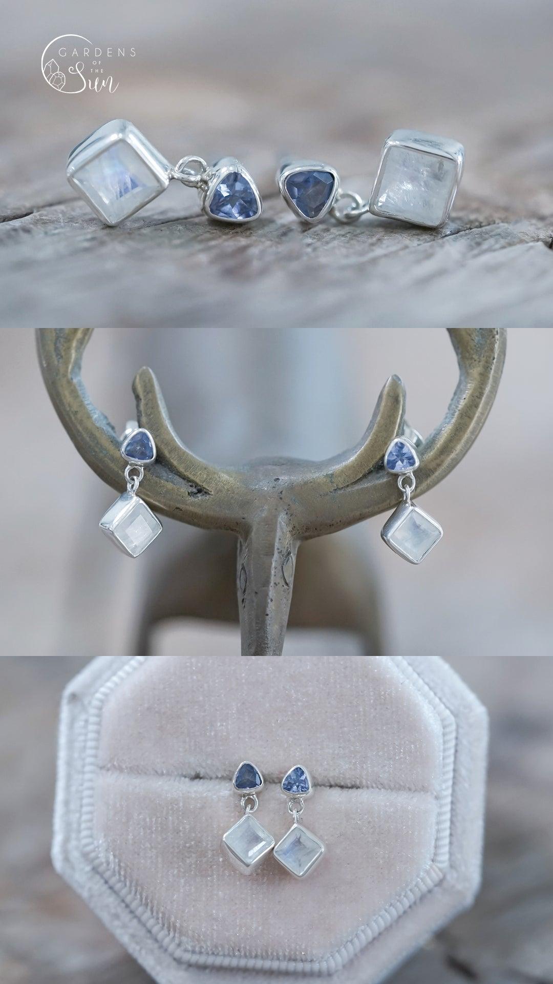 Custom Multi Birthstone Dangling Earrings - Gardens of the Sun | Ethical Jewelry