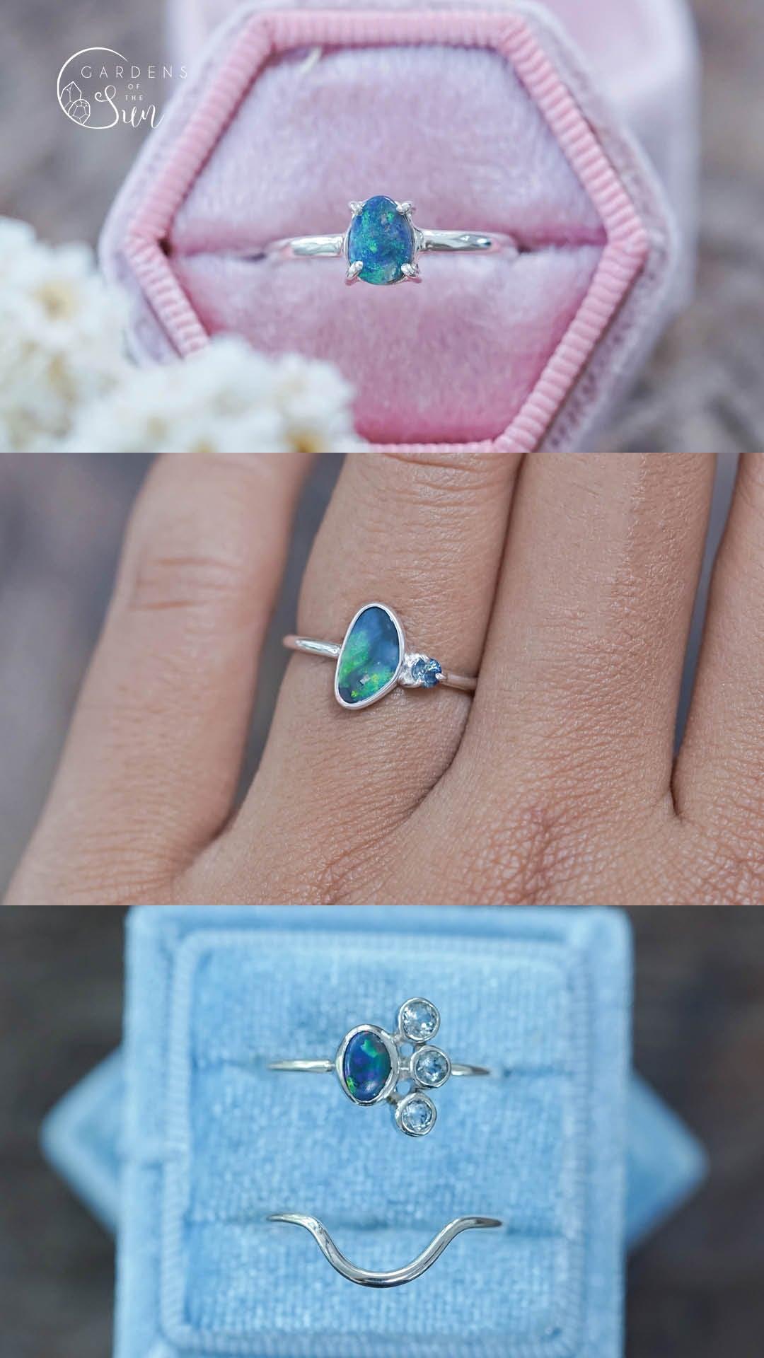 Custom Opal Ring or Necklace in Silver - Gardens of the Sun | Ethical Jewelry