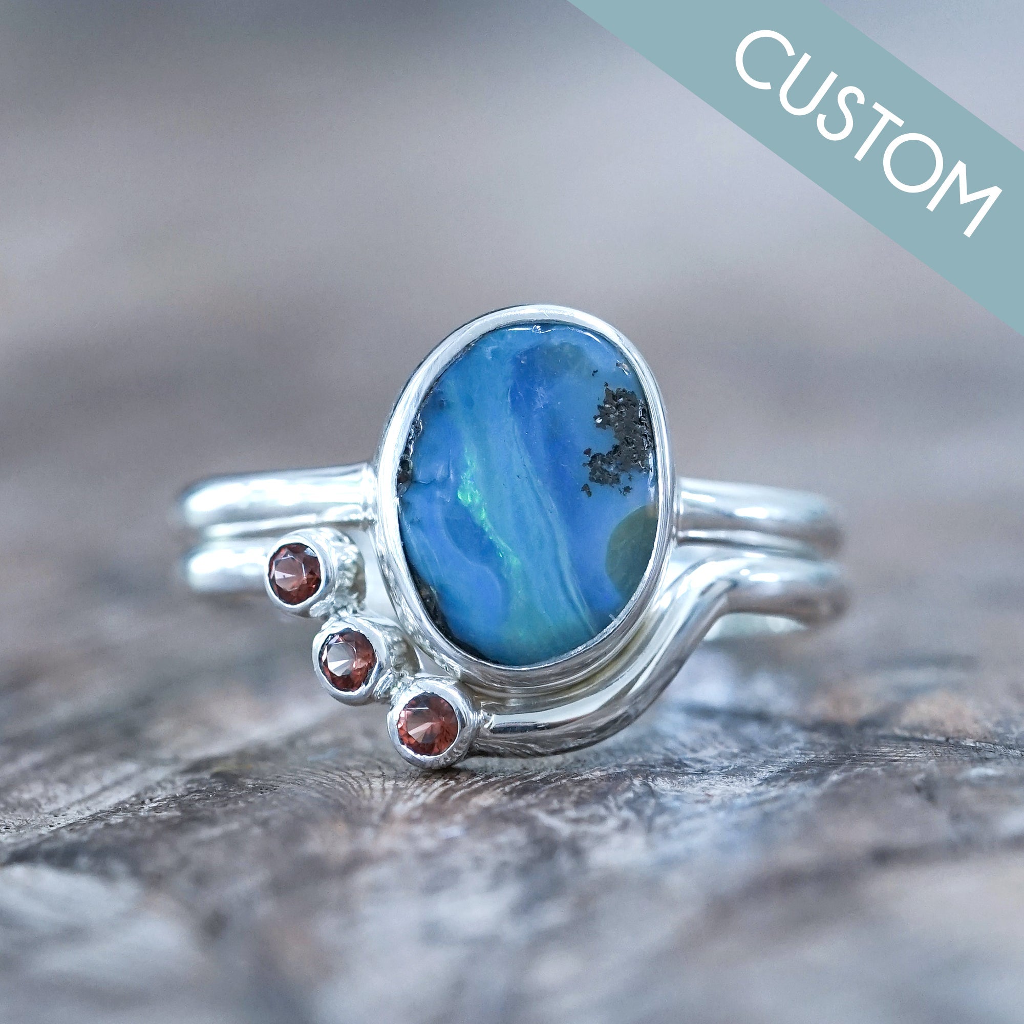Custom Opal Ring or Necklace in Silver - Gardens of the Sun | Ethical ...