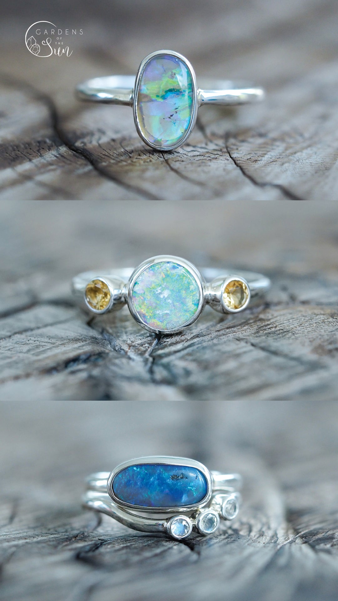 Silver Leaf Branch Sky Blue Opal Ring – Copperbeard Jewelry