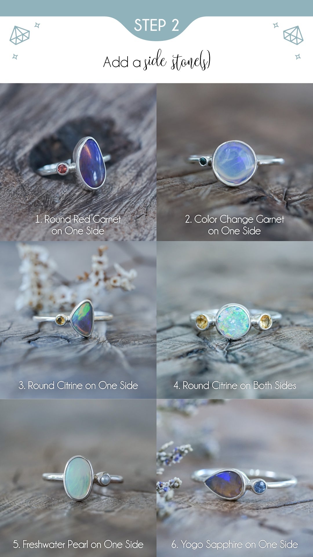 Blue Opal Stone Star Shape Sterling Silver Ring – Jurielle