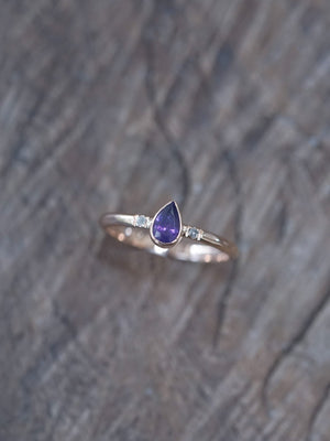 Custom Purple Sapphire Ring in Gold- Gardens of the Sun | Ethical Jewelry