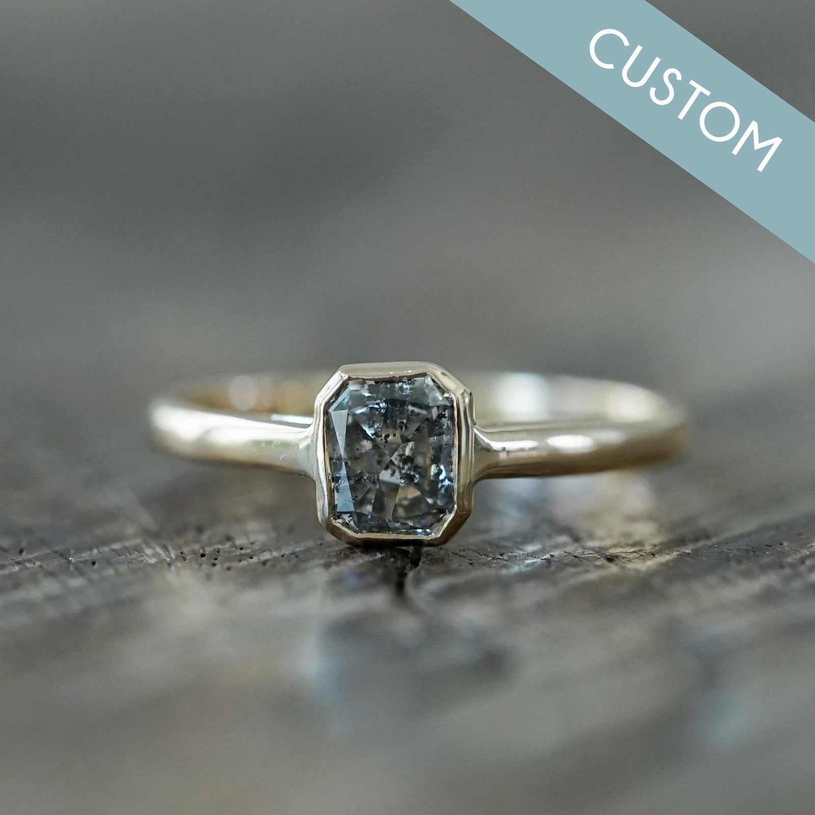 Custom Radiant Diamond Ring in Gold - Gardens of the Sun | Ethical Jewelry
