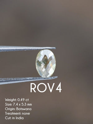 Custom Rose Cut Oval Diamond Ring in Gold