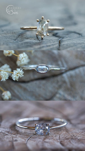 Custom Rose Cut Oval Diamond Ring in Gold - Gardens of the Sun | Ethical Jewelry