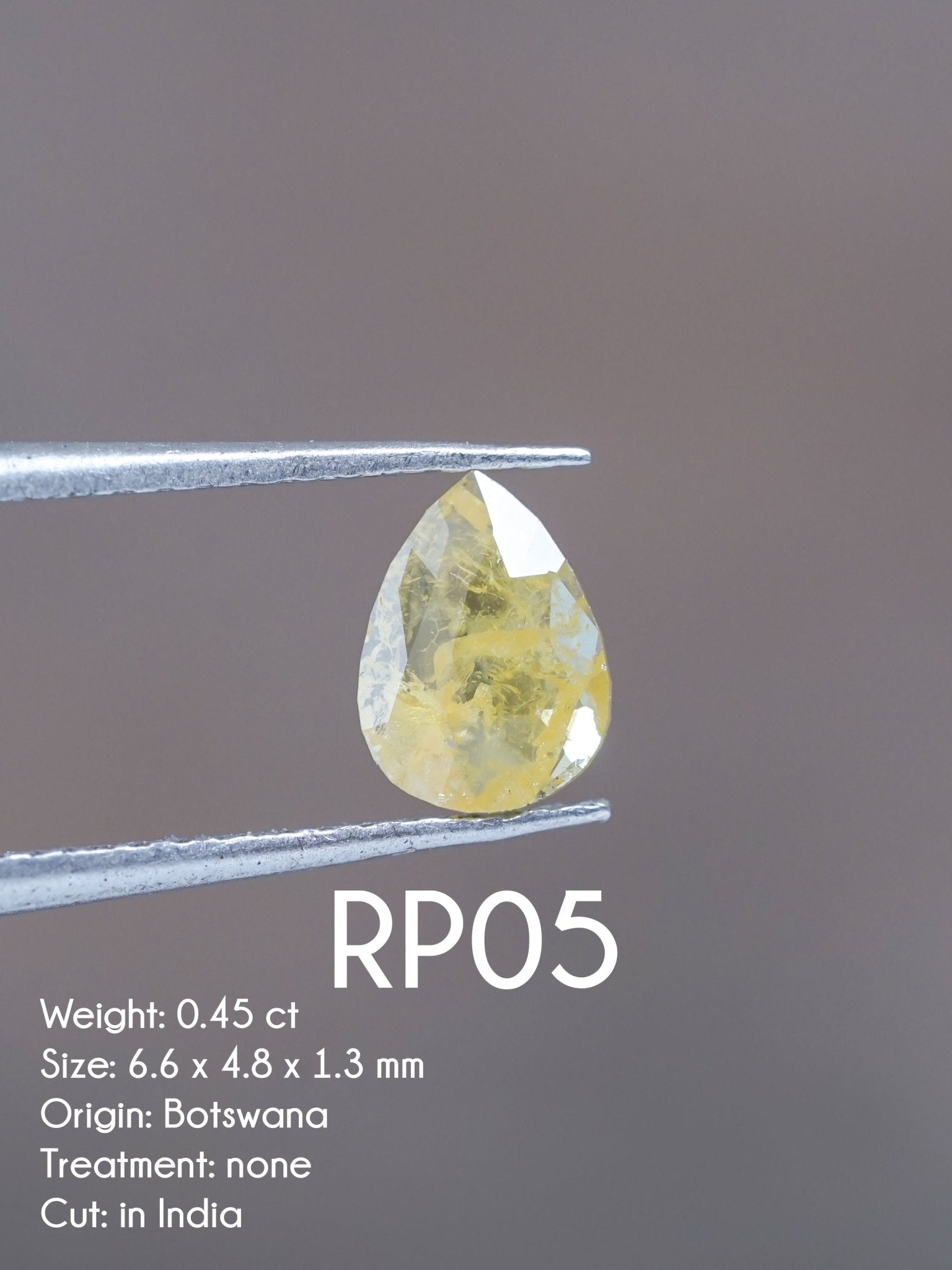 Custom Rose Cut Pear Diamond Ring