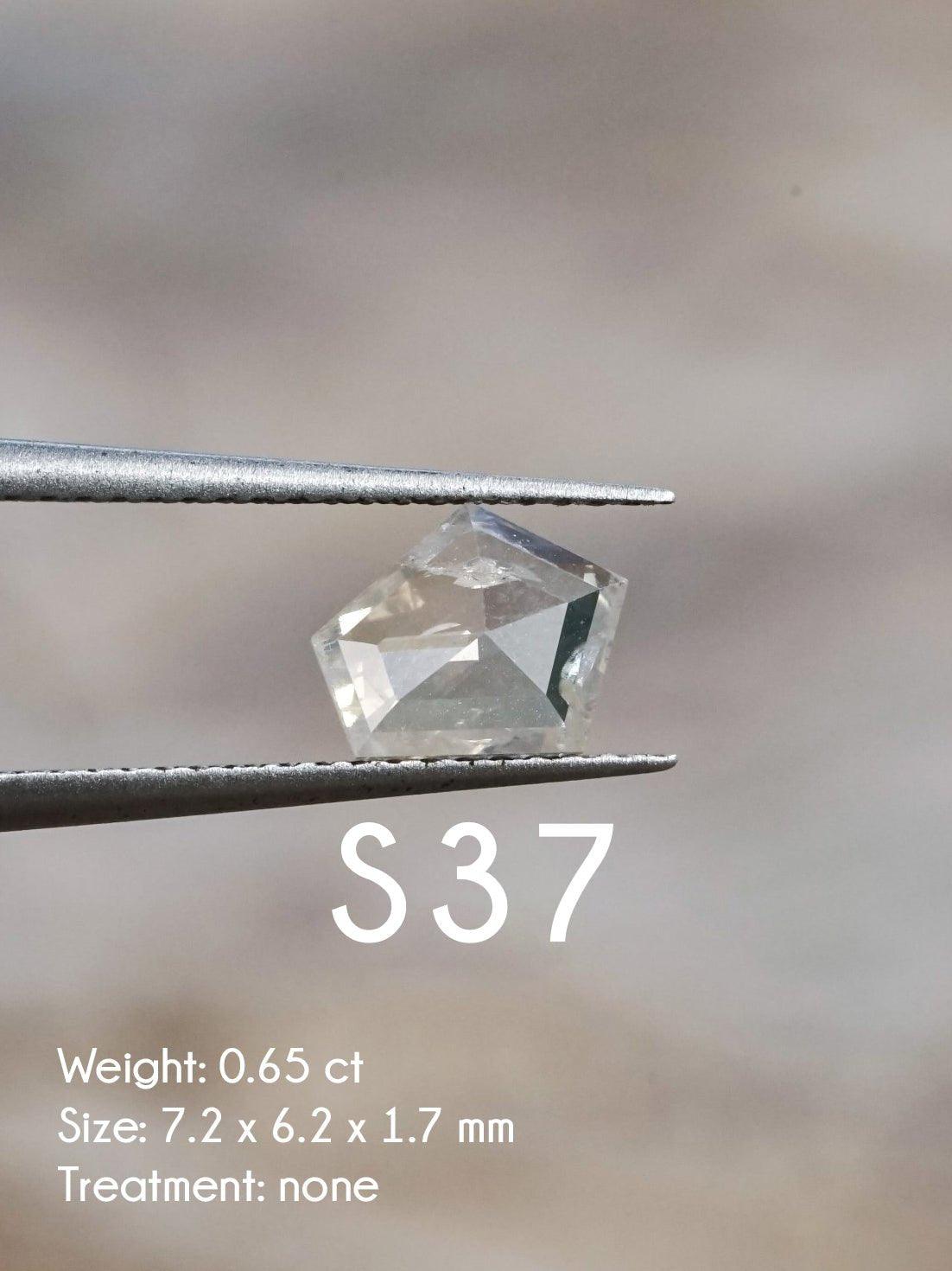 Custom Rose Cut Shield Diamond Ring - Gardens of the Sun | Ethical Jewelry