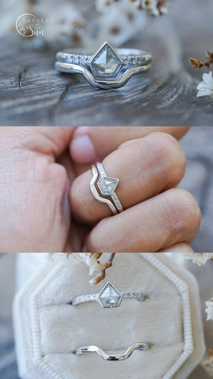Custom Shield Diamond Ring in Gold - Gardens of the Sun | Ethical Jewelry
