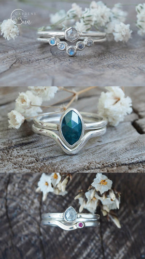 Custom Small Diamond Ring in Silver - Gardens of the Sun | Ethical Jewelry