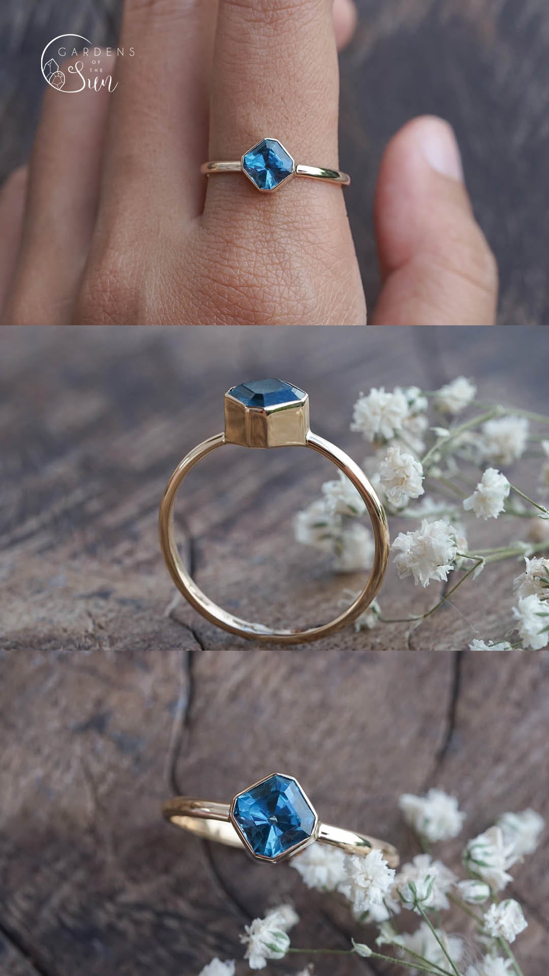 Custom Topaz Ring in Gold - Gardens of the Sun | Ethical Jewelry
