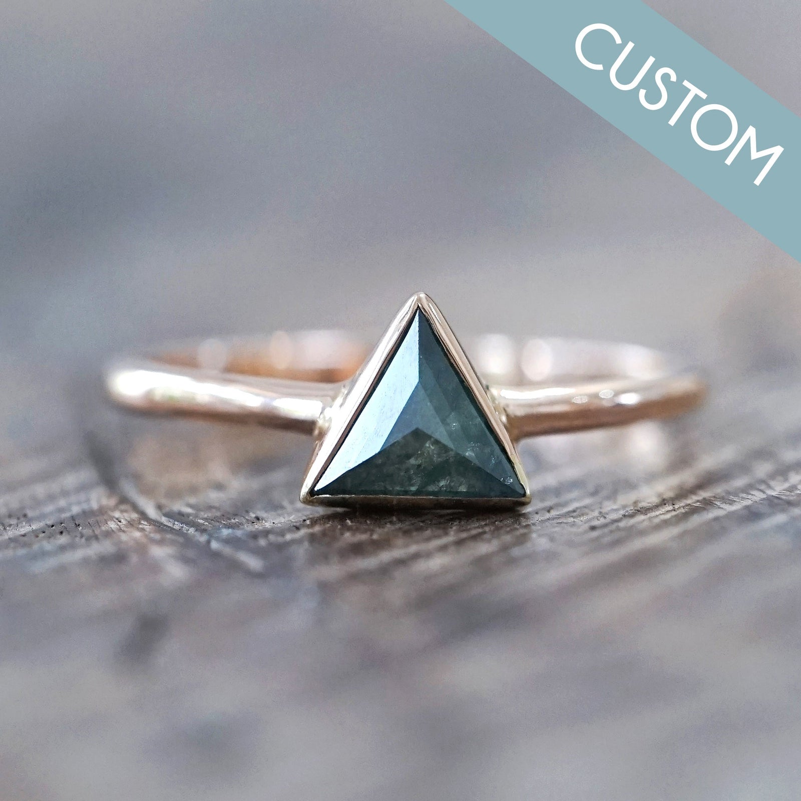 Custom Triangle Diamond Ring - Gardens of the Sun | Ethical Jewelry