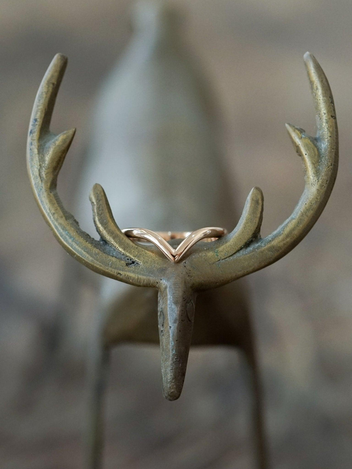 Custom V-shaped Nesting Band in Gold - Gardens of the Sun | Ethical Jewelry