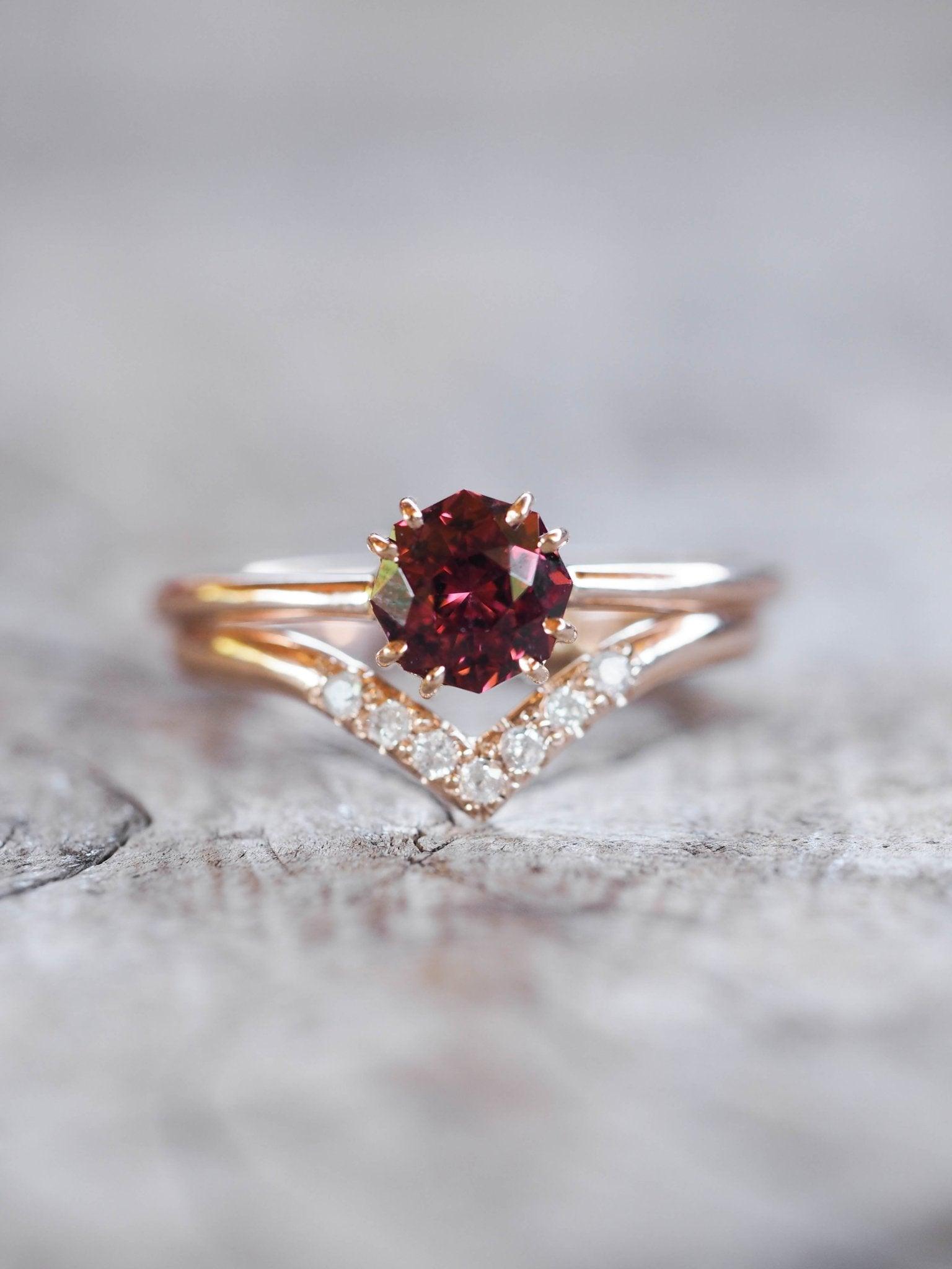 Nesting Rings Custom V-shaped Nesting Ring in Gold - Gardens of the Sun | Ethical Jewelry