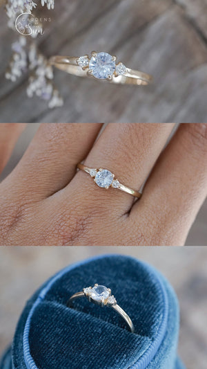 Custom White Sapphire Ring - Gardens of the Sun | Ethical Jewelry