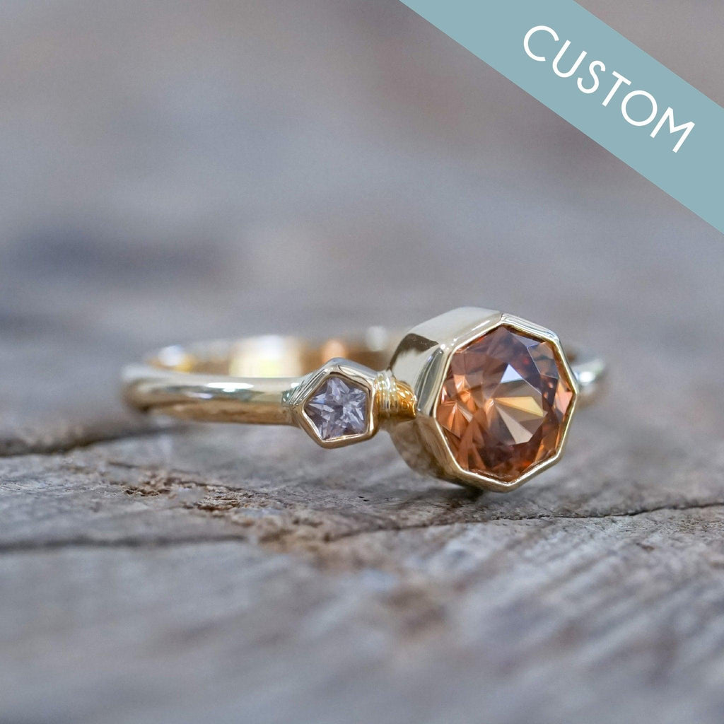 Custom Zircon Ring in Gold - Gardens of the Sun | Ethical Jewelry