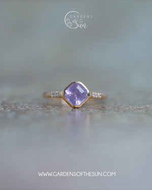 Purple Borneo Sapphire Ring in Ethical Gold