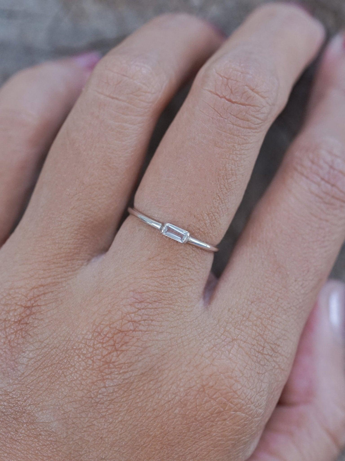 Dainty Aquamarine Ring - Gardens of the Sun | Ethical Jewelry