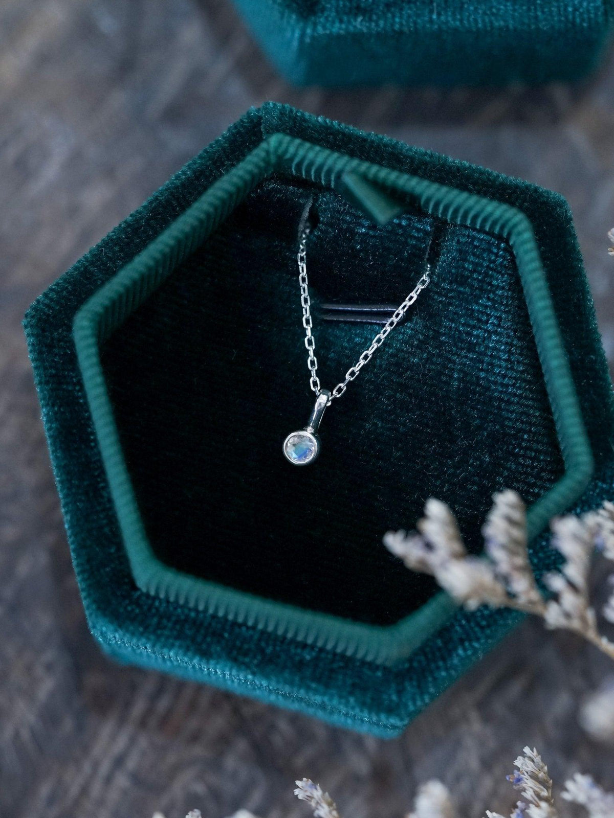 Dainty Rainbow Moonstone Necklace - Gardens of the Sun | Ethical Jewelry