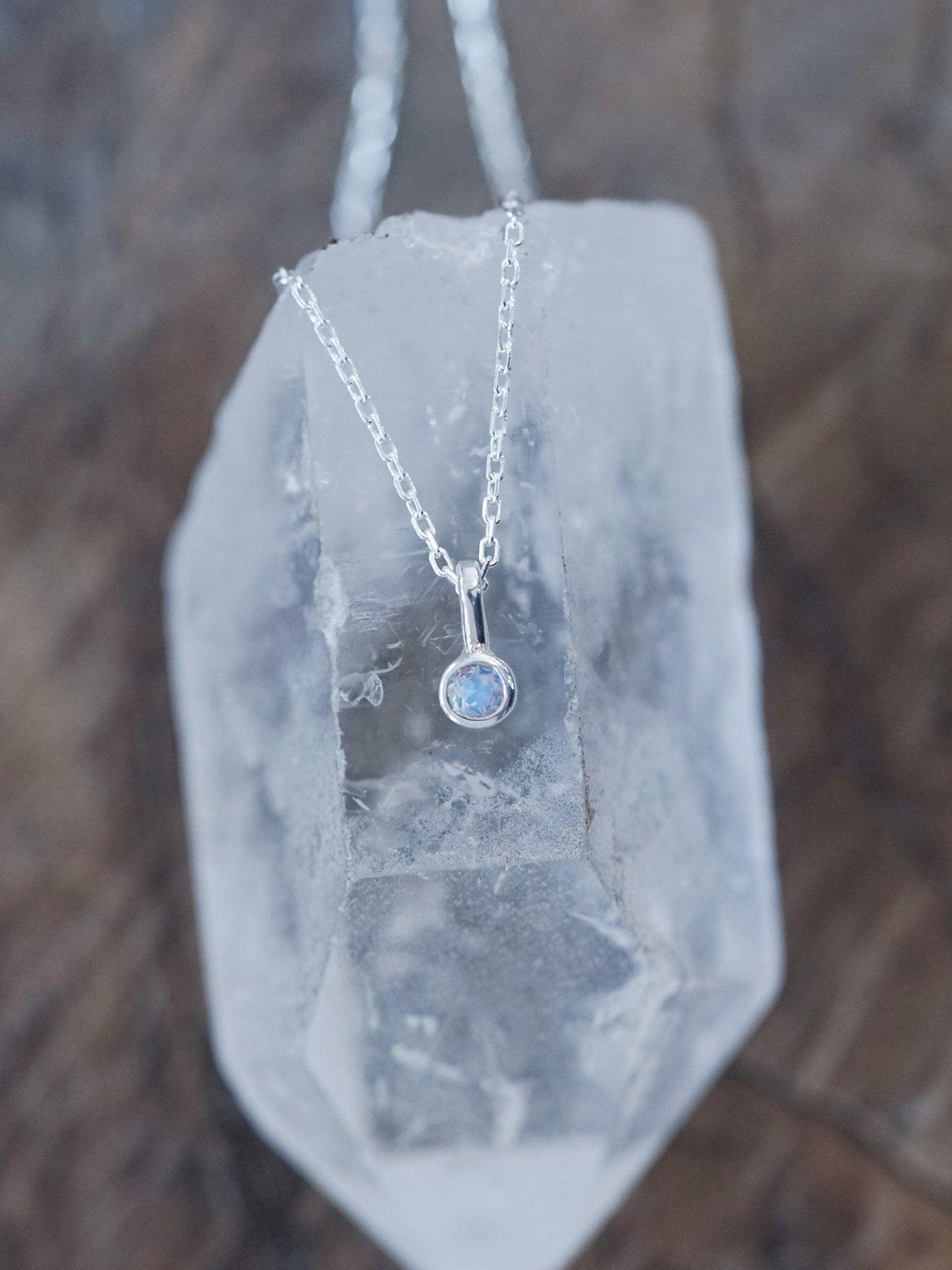 Dainty Rainbow Moonstone Necklace - Gardens of the Sun | Ethical Jewelry