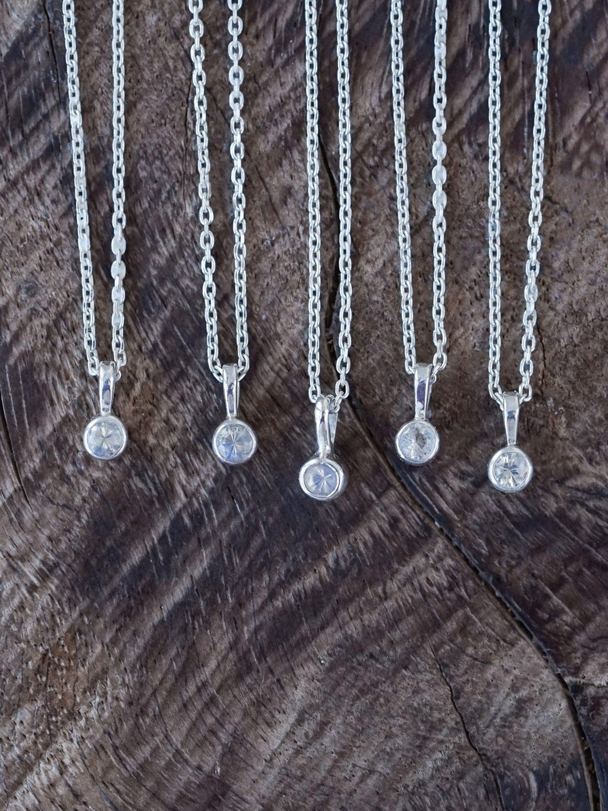 Dainty Rainbow Moonstone Necklace - Gardens of the Sun | Ethical Jewelry