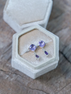 Dangling Amethyst Earrings - Gardens of the Sun | Ethical Jewelry