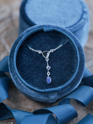 Dark Matter Spinel, Amethyst and Opal Necklace - Gardens of the Sun | Ethical Jewelry