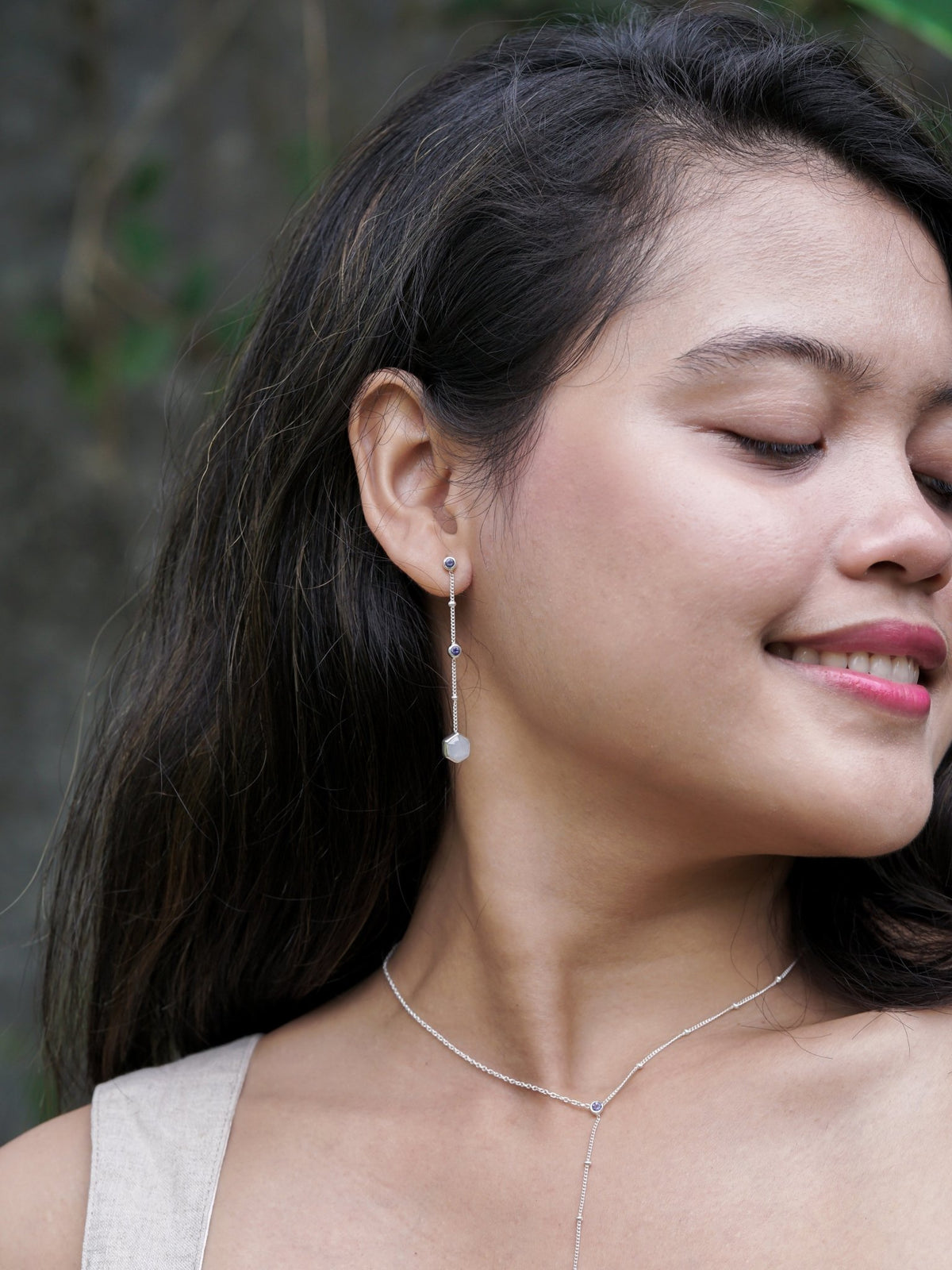 Day Constellation Moonstone and Iolite Earrings - Gardens of the Sun | Ethical Jewelry