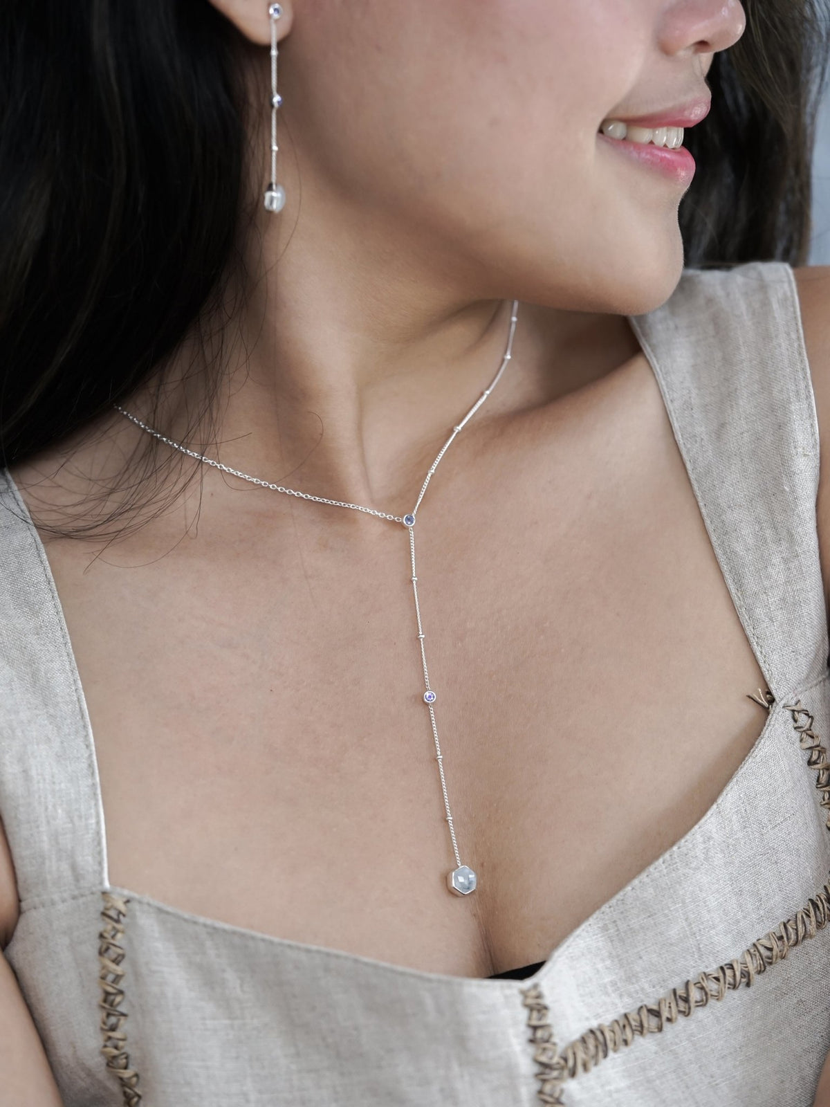 Day Constellation Moonstone and Iolite Necklace - Gardens of the Sun | Ethical Jewelry