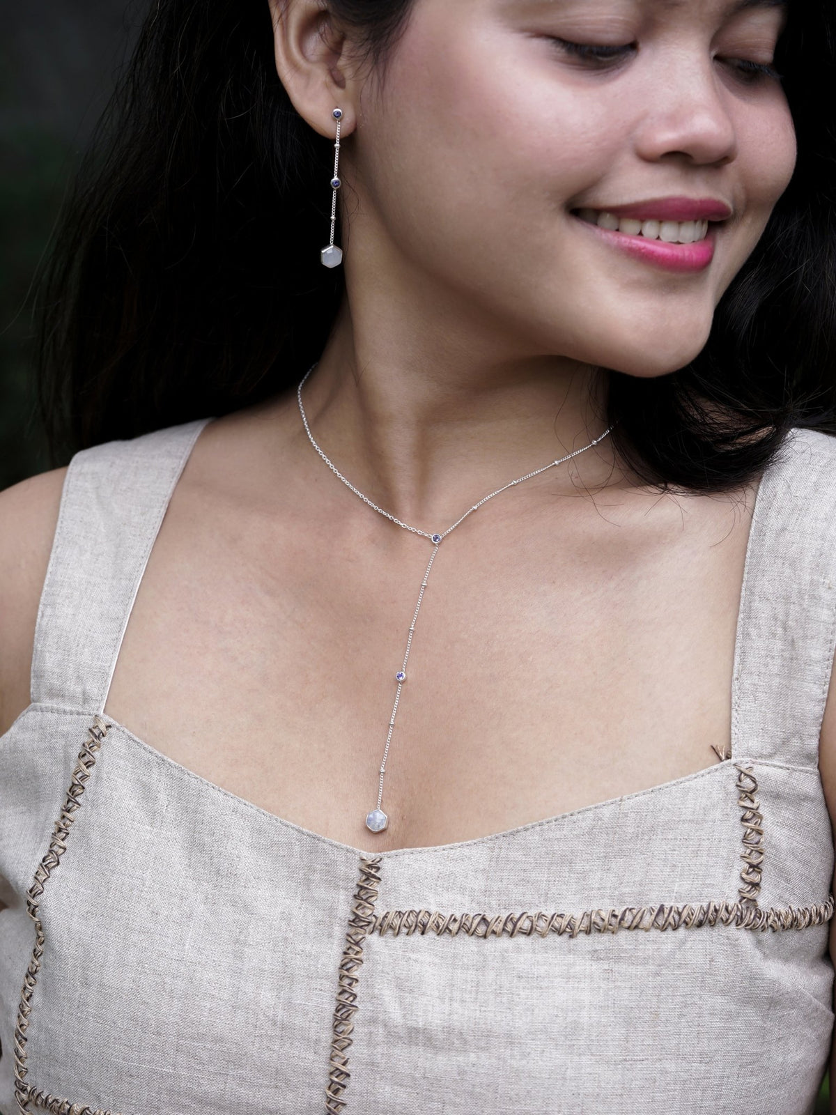 Day Constellation Moonstone and Iolite Necklace - Gardens of the Sun | Ethical Jewelry