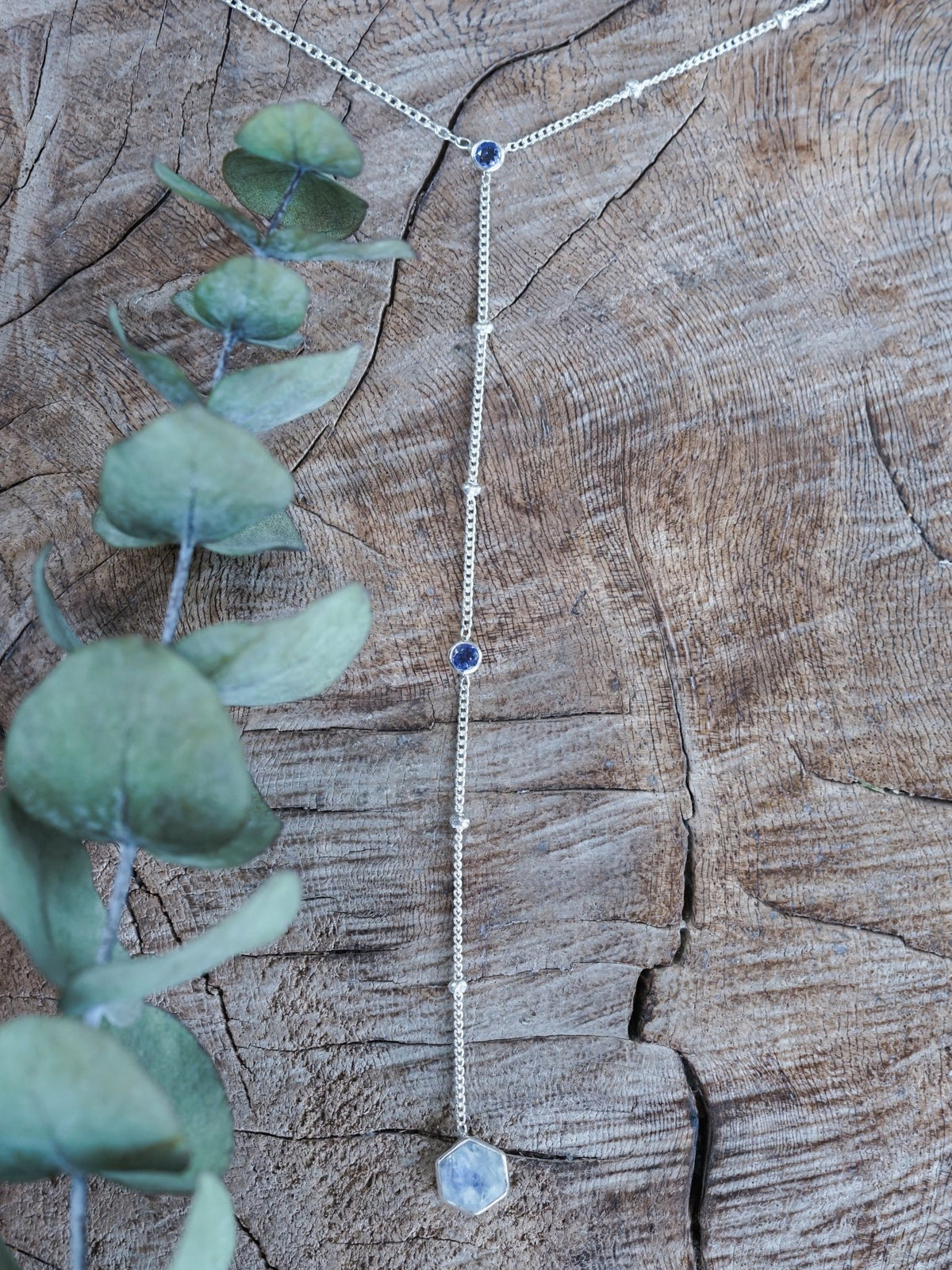 Day Constellation Moonstone and Iolite Necklace - Gardens of the Sun | Ethical Jewelry