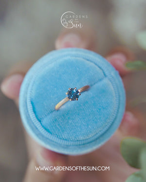 Blue Spinel Ring in Ethical Rose Gold