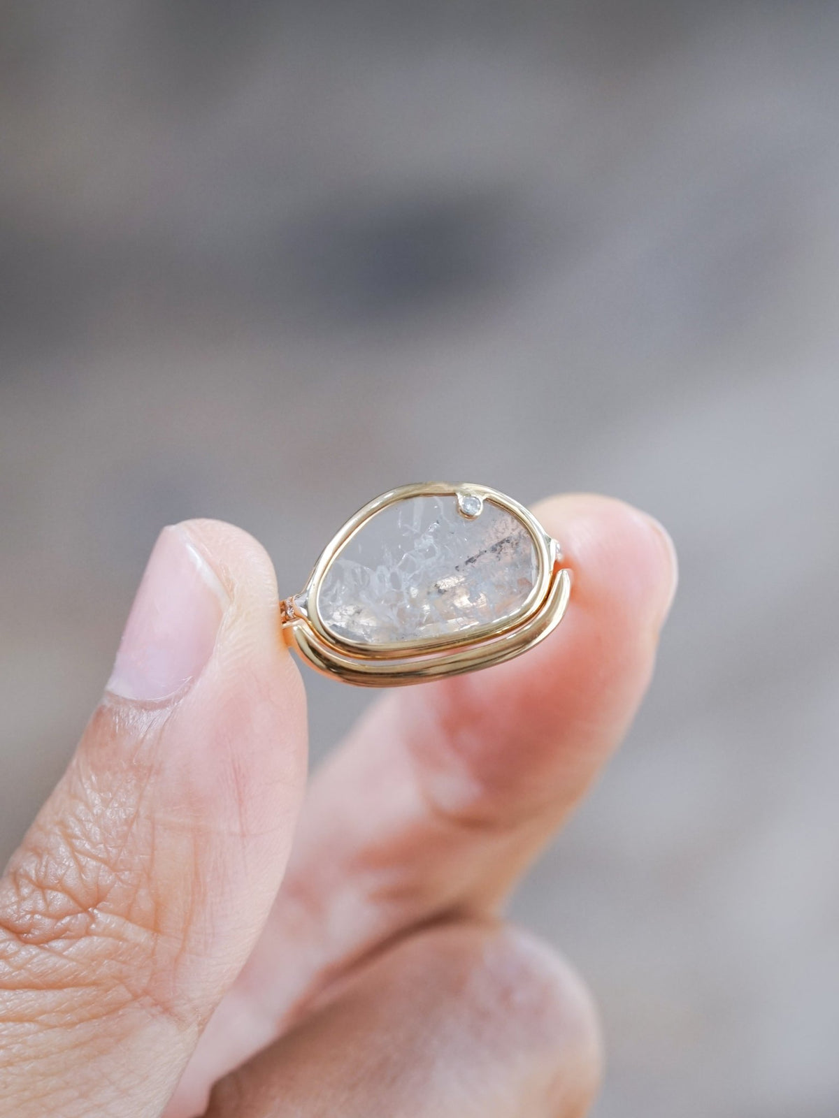 Diamond Slice Ring Set in Ethical Gold - Gardens of the Sun | Ethical Jewelry