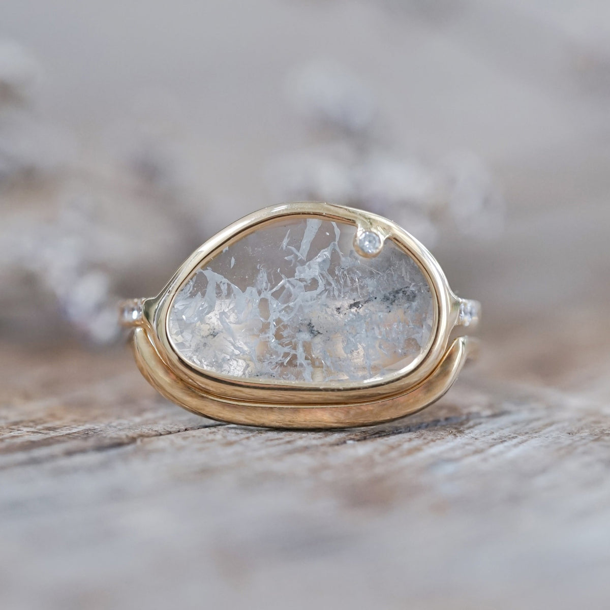 Diamond Slice Ring Set in Ethical Gold - Gardens of the Sun | Ethical Jewelry