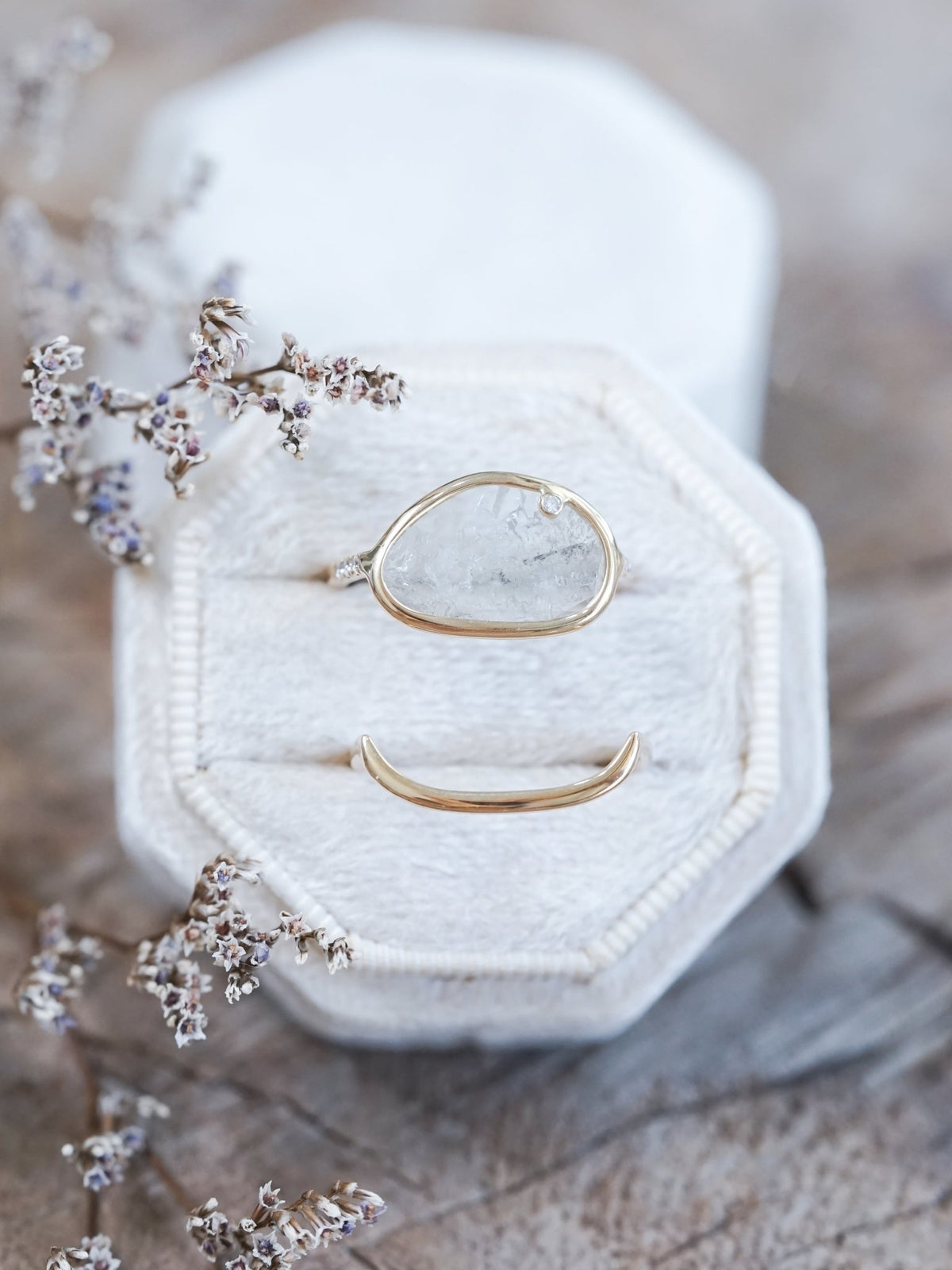 Diamond Slice Ring Set in Ethical Gold - Gardens of the Sun | Ethical Jewelry