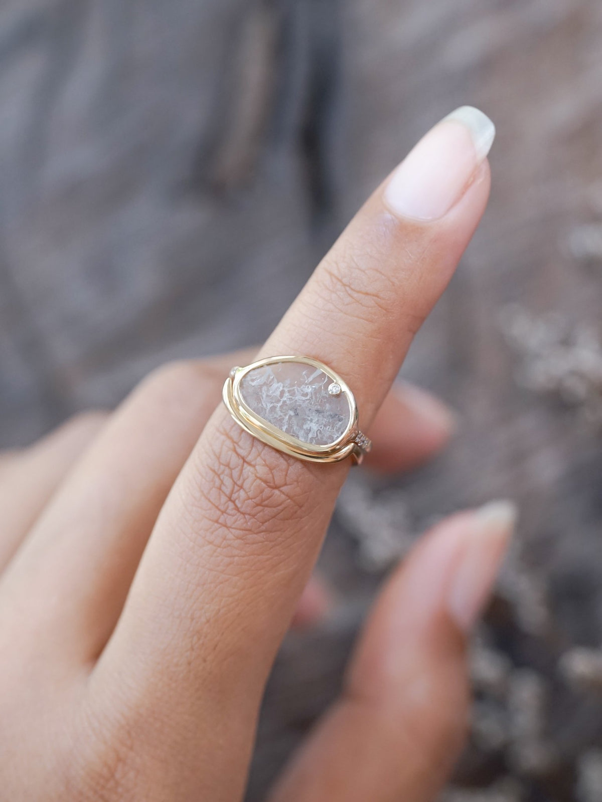 Diamond Slice Ring Set in Ethical Gold - Gardens of the Sun | Ethical Jewelry