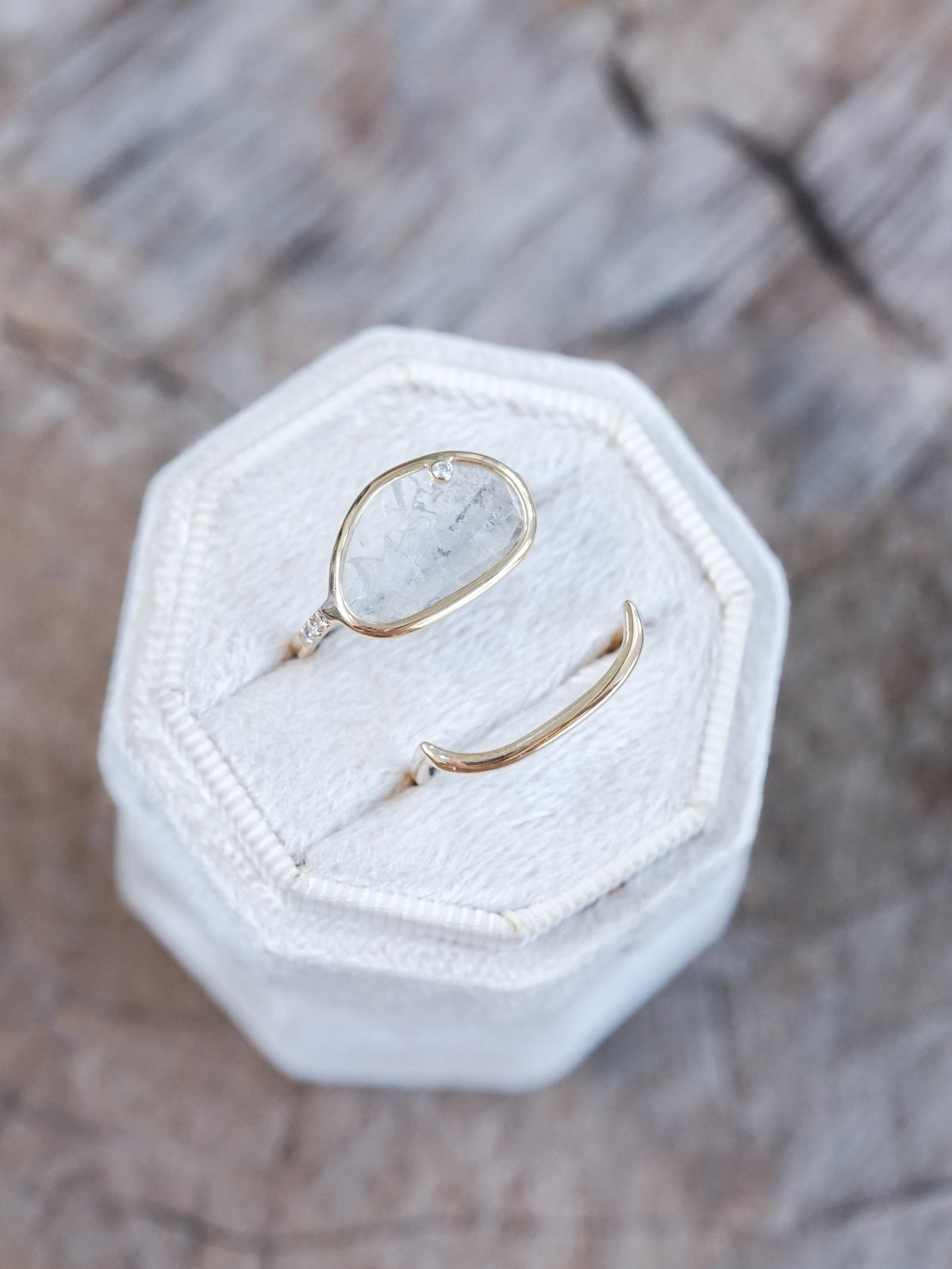 Diamond Slice Ring Set in Ethical Gold - Gardens of the Sun | Ethical Jewelry