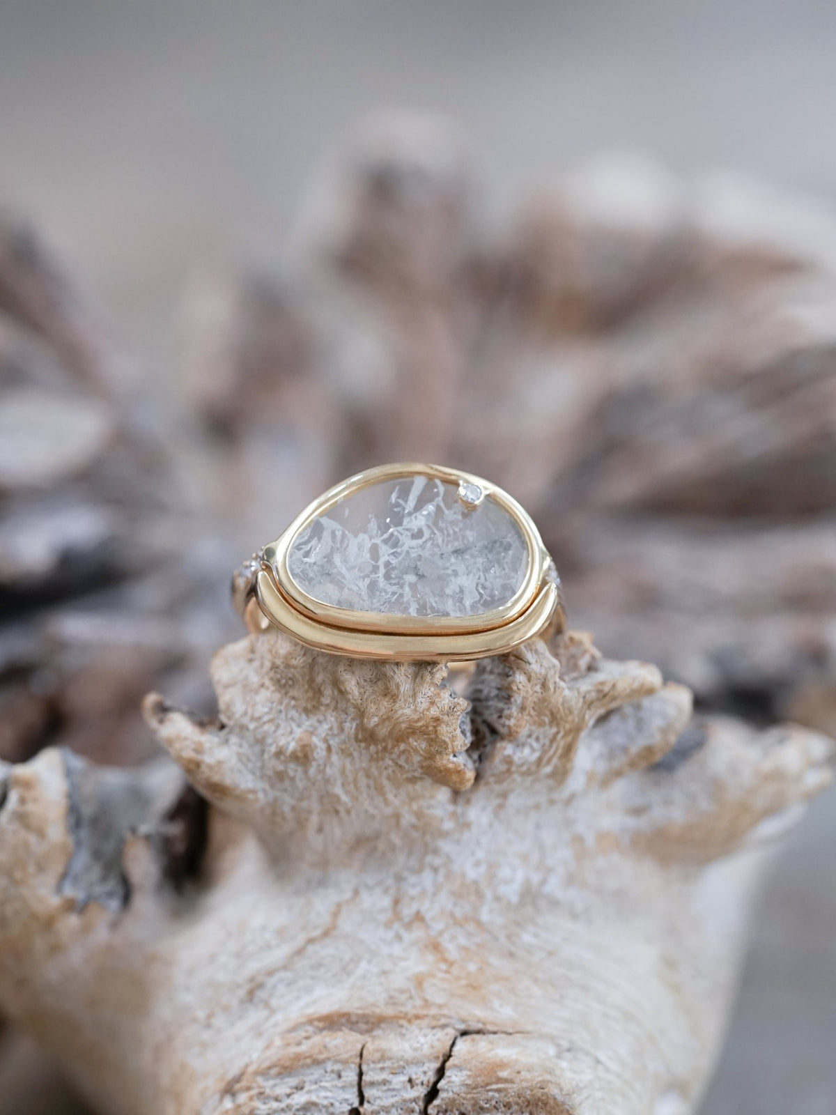Diamond Slice Ring Set in Ethical Gold - Gardens of the Sun | Ethical Jewelry