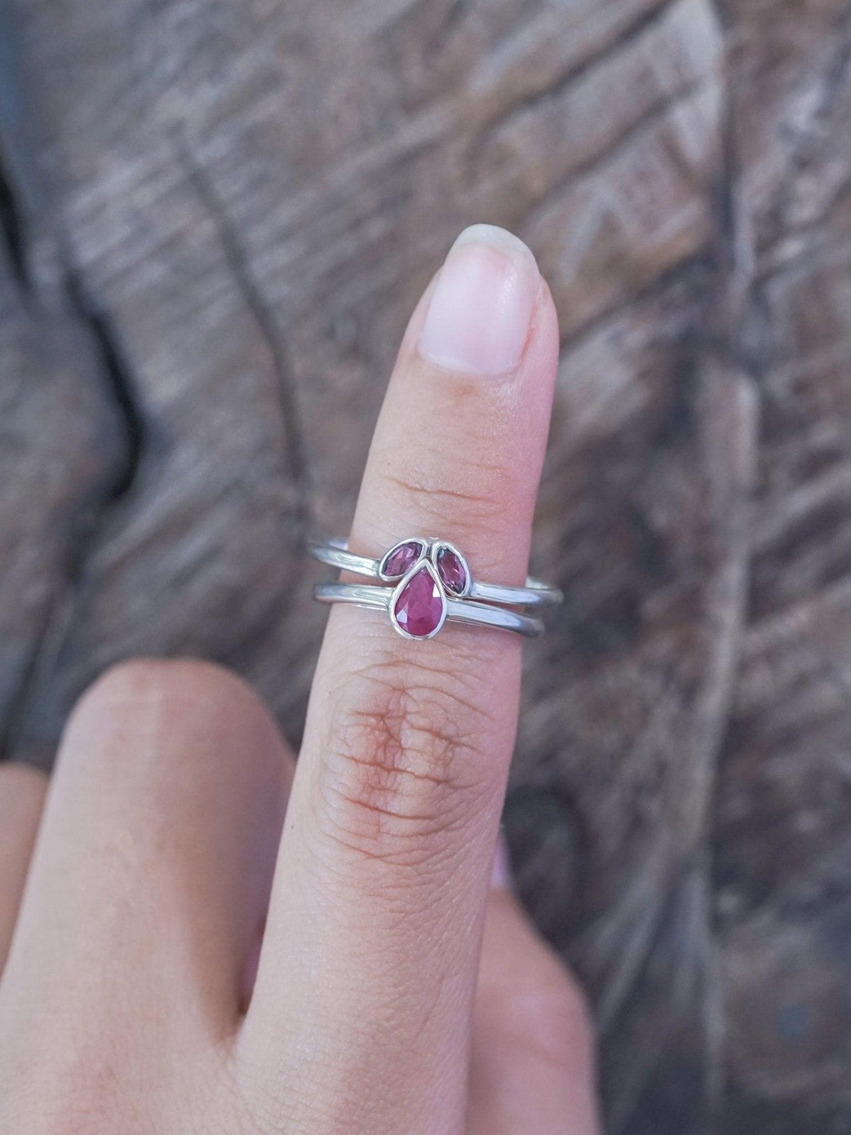 Double Marquise Garnet Nesting Ring - Gardens of the Sun | Ethical Jewelry