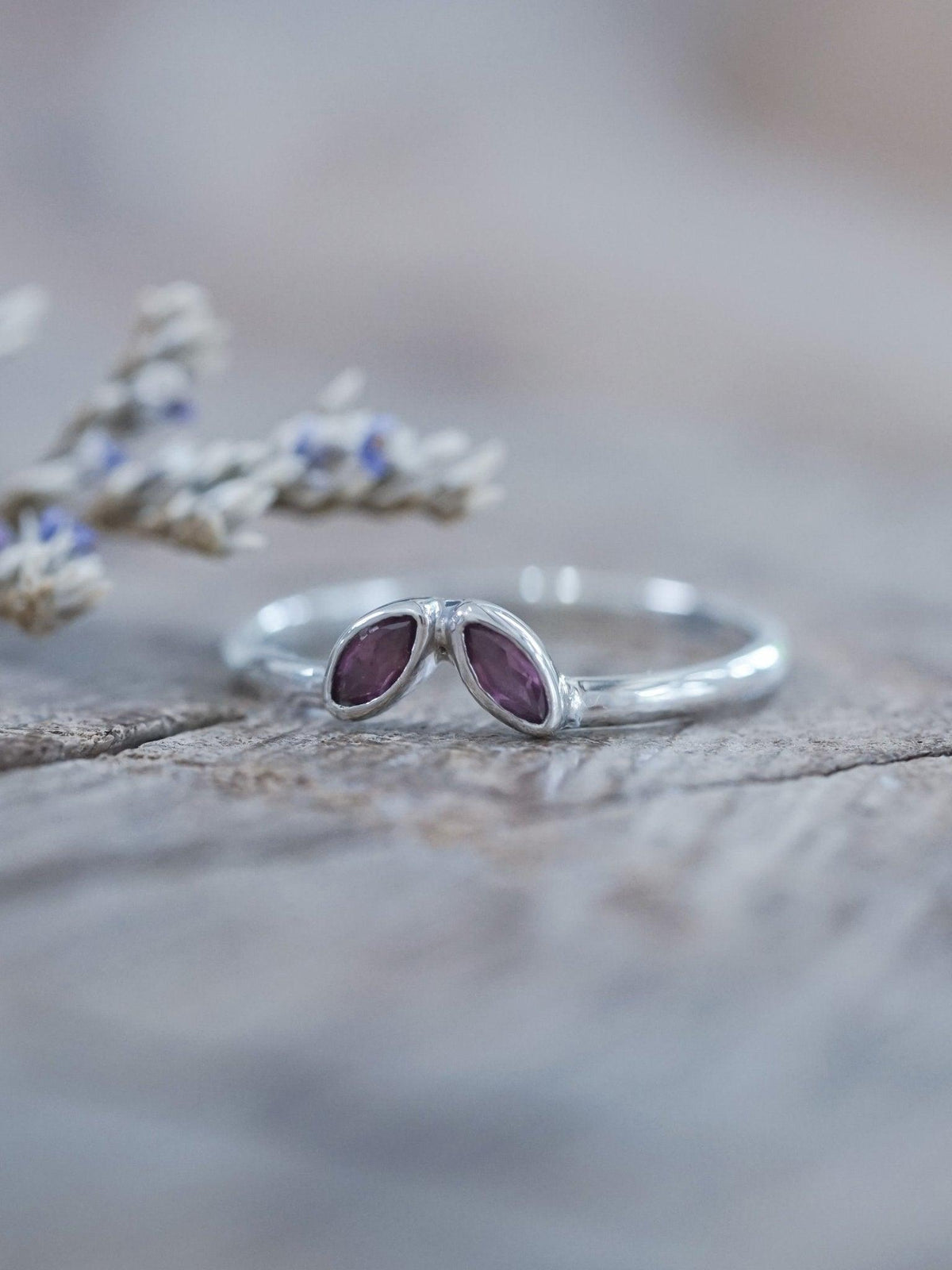 Double Marquise Garnet Nesting Ring - Gardens of the Sun | Ethical Jewelry