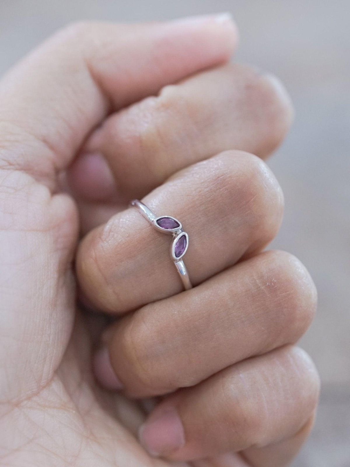 Double Marquise Garnet Nesting Ring - Gardens of the Sun | Ethical Jewelry