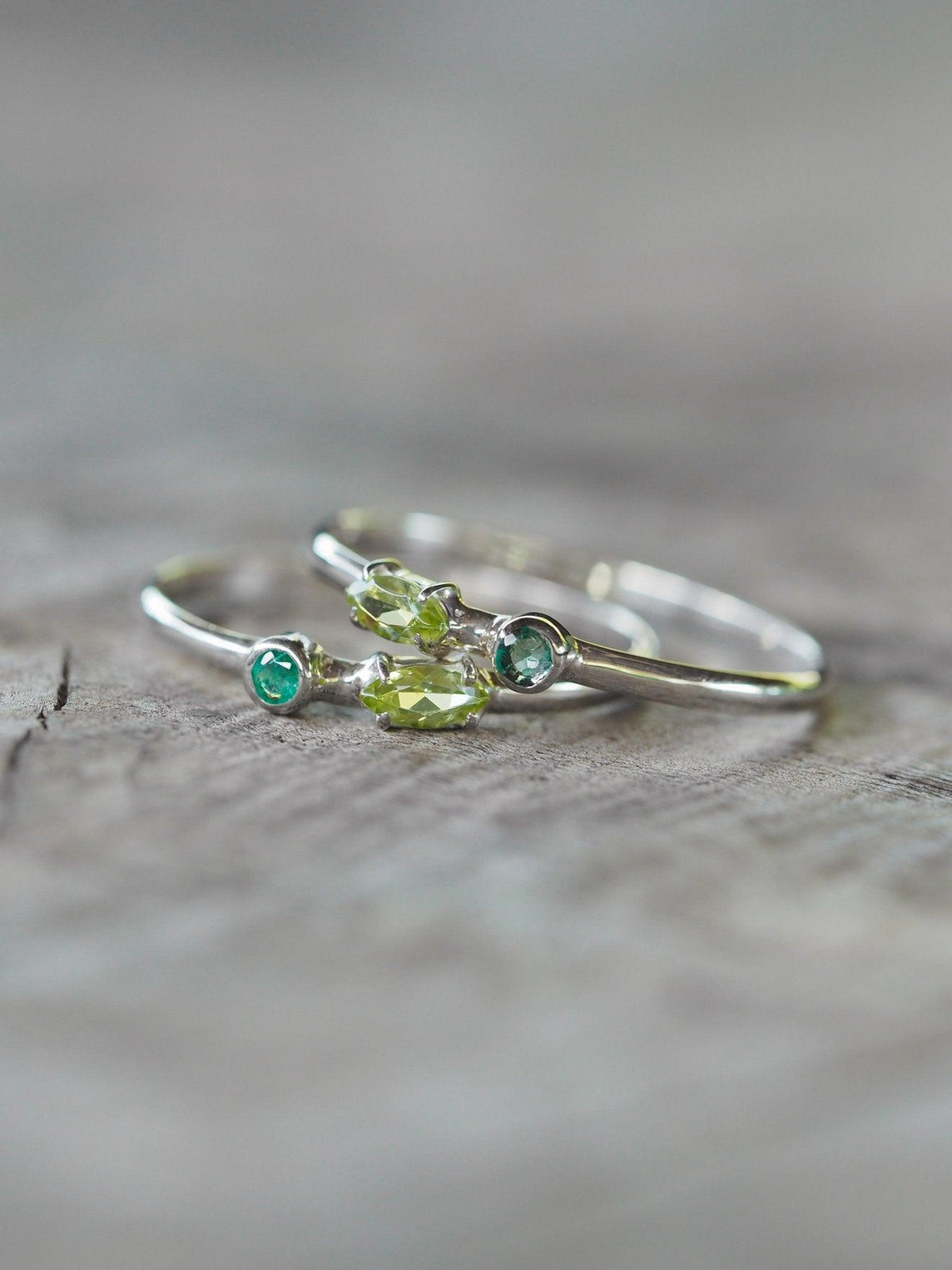 Emerald and Peridot Ring - Gardens of the Sun | Ethical Jewelry