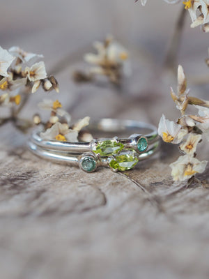 Emerald and Peridot Ring - Gardens of the Sun | Ethical Jewelry