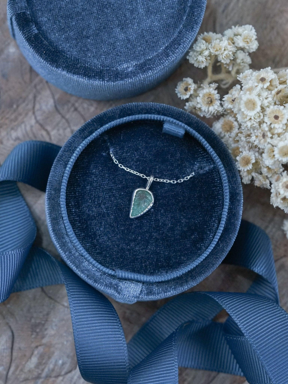 Emerald Leaf and Garnet Necklace - Gardens of the Sun | Ethical Jewelry