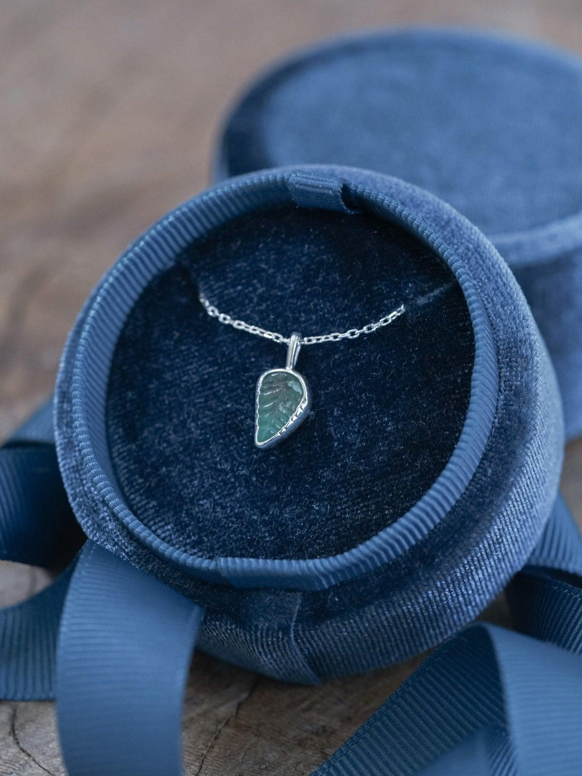 Emerald Leaf and Garnet Necklace - Gardens of the Sun | Ethical Jewelry