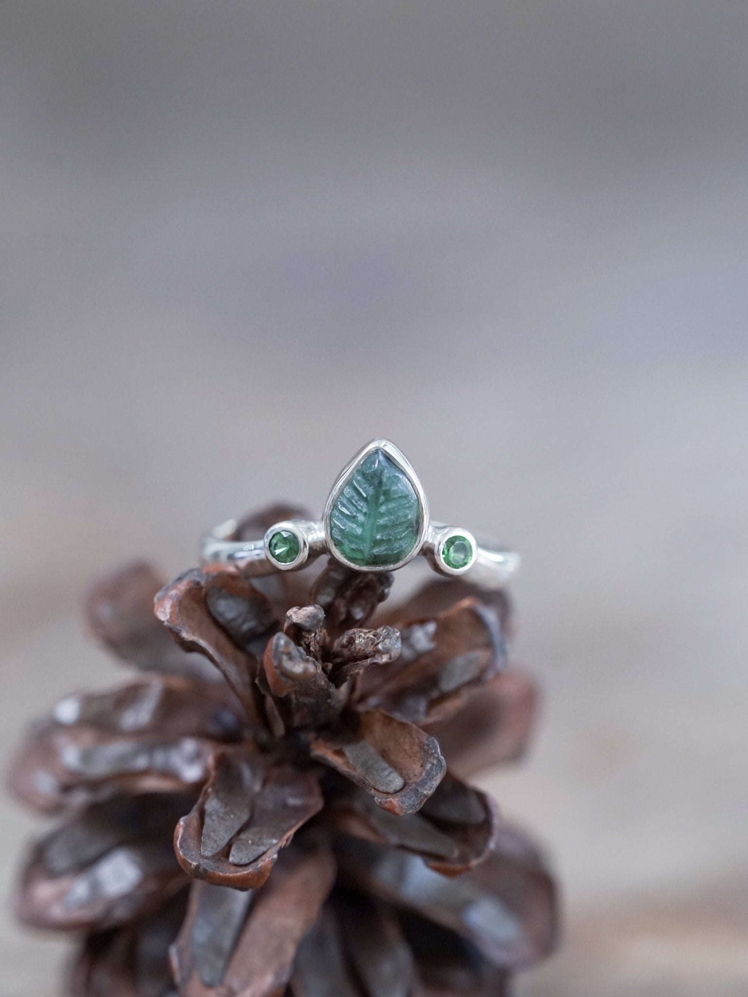 Gemstone Leaf Charm Bracelet - Gardens of the Sun