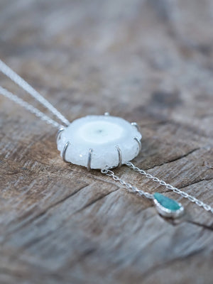 Emerald Leaf And Quartz Necklace - Gardens of the Sun | Ethical Jewelry